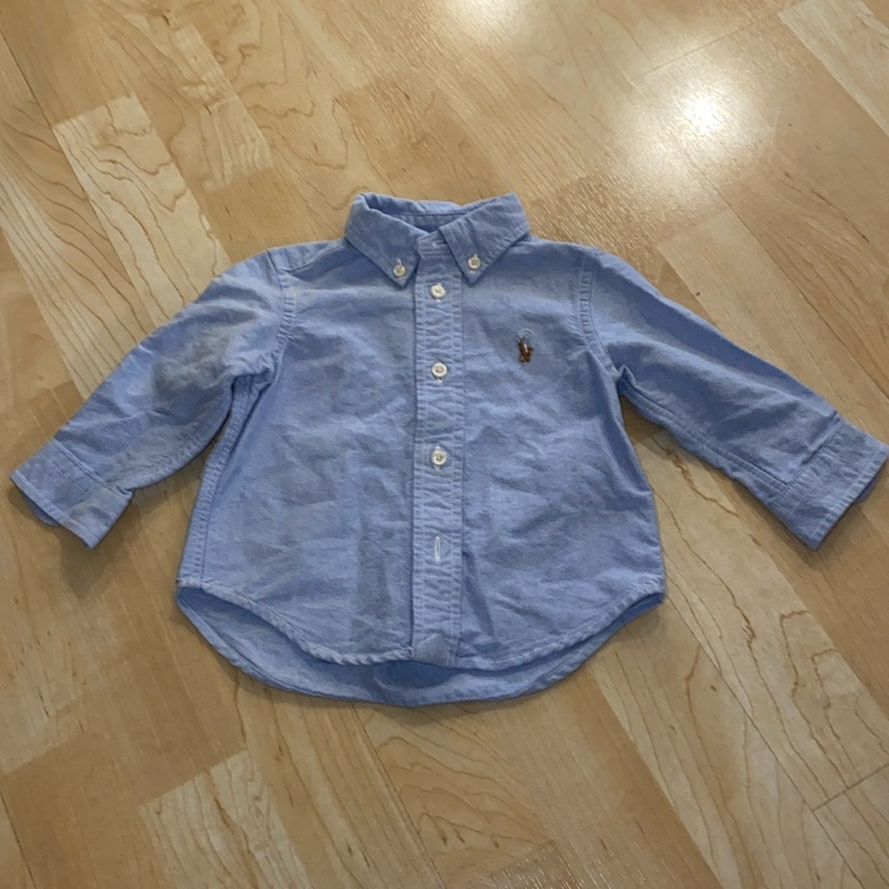Ralph Lauren baby light blue long sleeve button down - 9 months